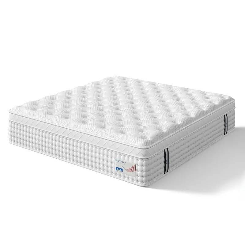 14-Inch Hybrid King Mattress: Memory Foam + Pocketed Coils, Medium Firm, Breathable & Silent Support – White Finish 1
