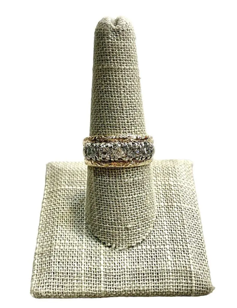 14K Or 18K White Or Yellow Gold 1 Ct Total Weight Wide Band Ring – Size 9 1