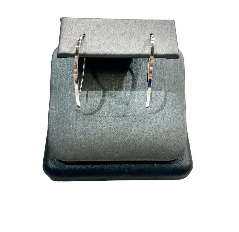 14K White Gold Threaded Huggie Earrings – Secure Fit 1