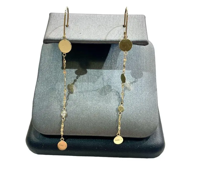 14K Yellow Gold Lana-Inspired Circle Dangle Earrings 1