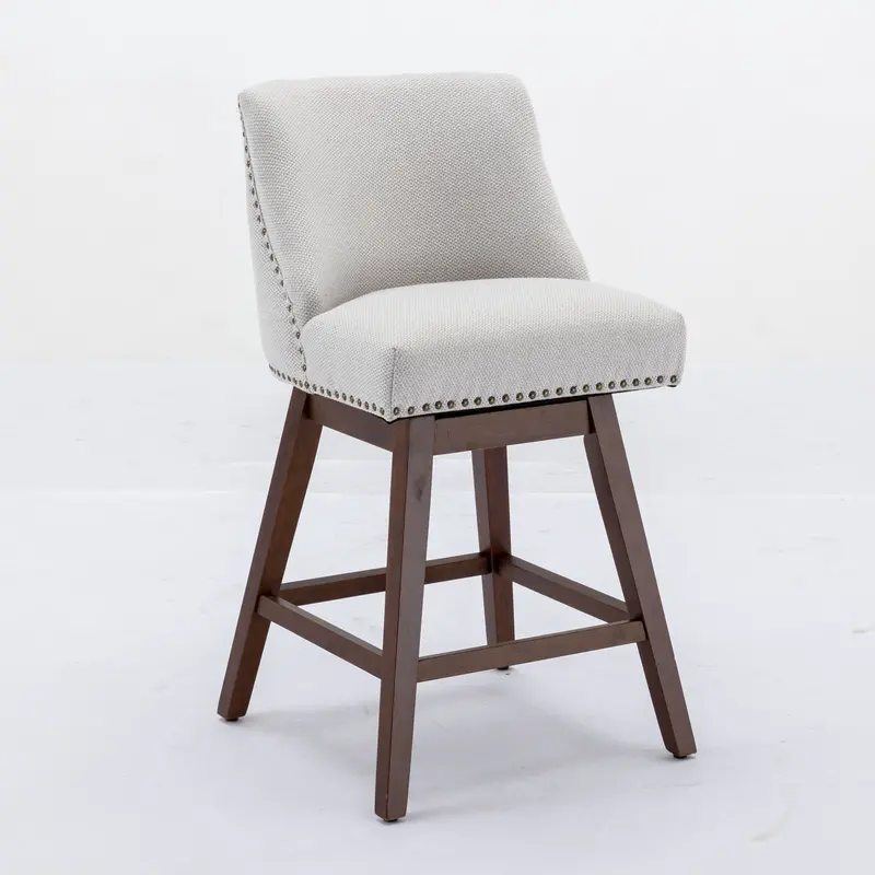 26-Inch Counter-Height Swivel Bar Stools – Upholstered Fabric Set Of 2 2