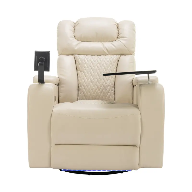 270° Swivel Power Recliner With Tray Table, Usb Port, Cup Holder & Phone Slot 3
