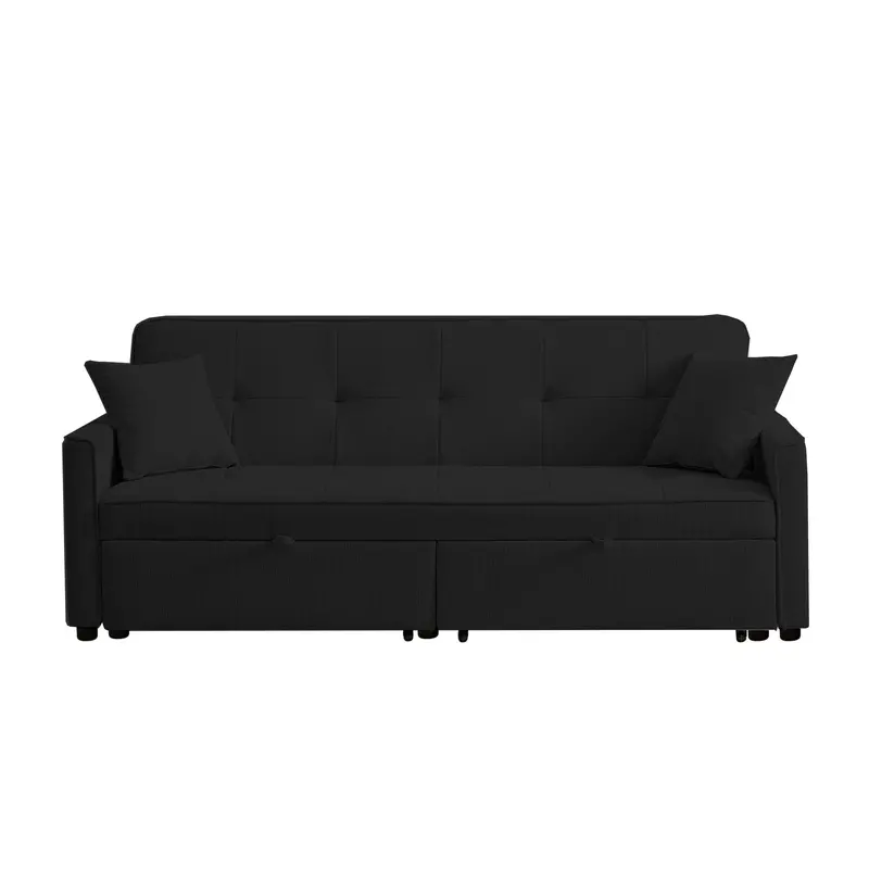 3-In-1 Convertible Sofa Bed – Reclining, Sleeping, And Lounging Configuration With Pillows And Pockets 1