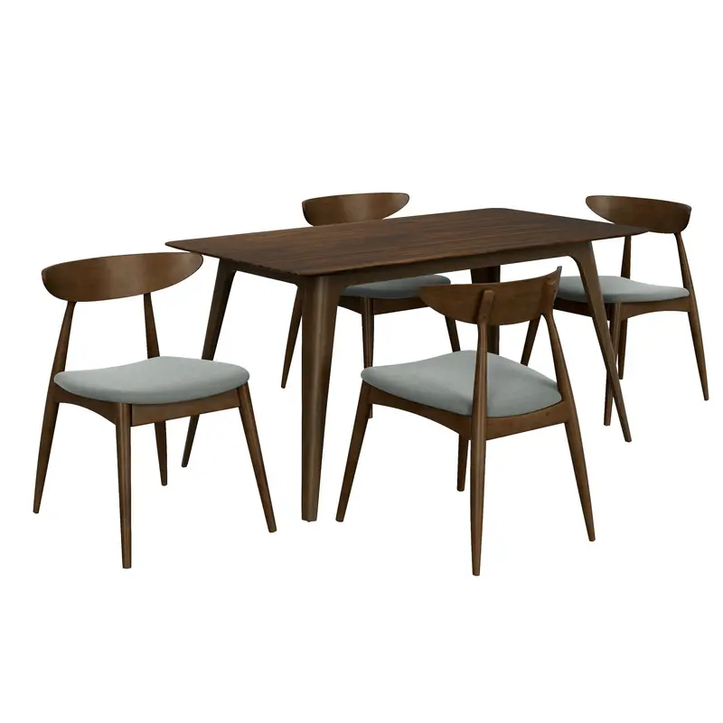 5-Piece Ergonomic Dining Set With Supportive Chairs 2