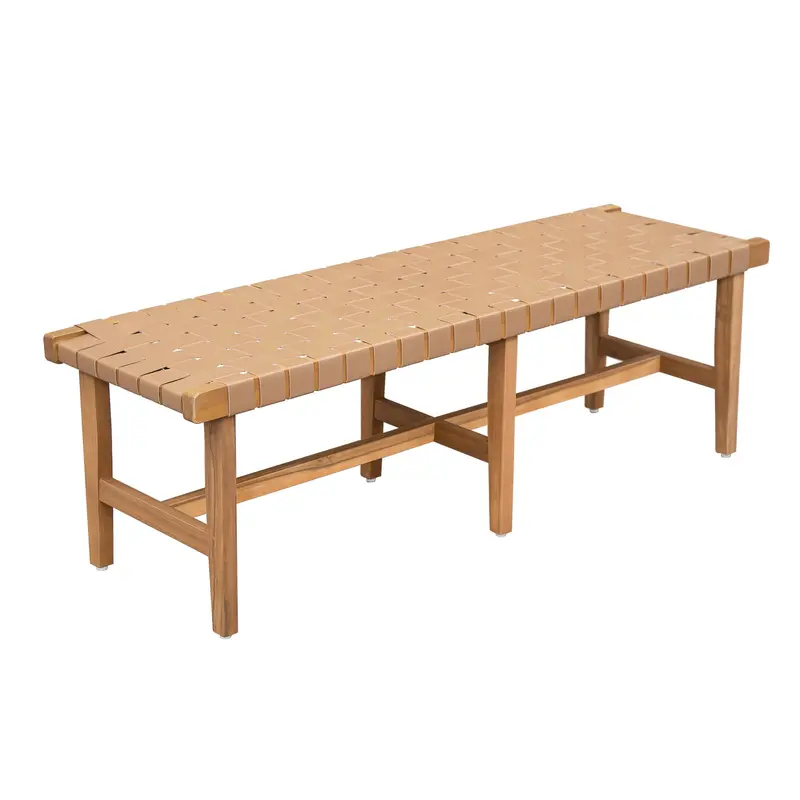 Acacia Wood Bedroom Bench With Natural Grain Detailing 1