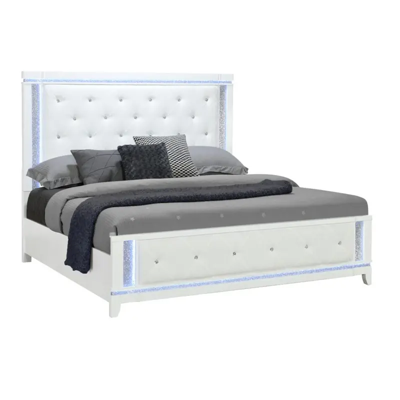Adalid Glamorous 5-Piece Bedroom Set With Led Illumination And Metallic Accents 1