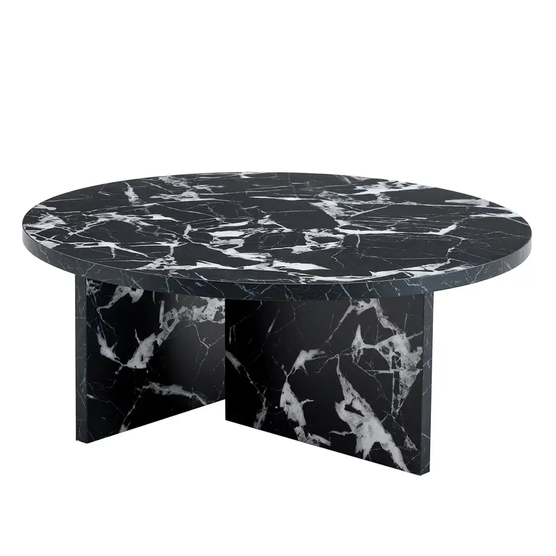 Adaptable Round Coffee Table Suited For Eclectic, Scandinavian, Or Modern Decor 1