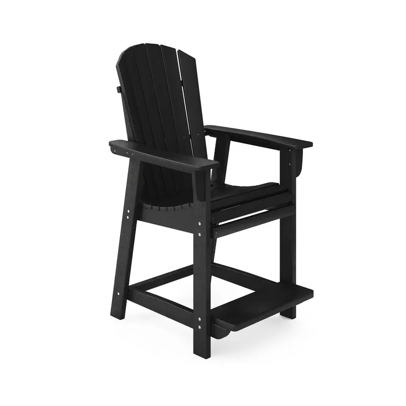 Adirondack-Style Counter Chair – Hdpe Poly Lumber Dining Seat Designed For Outdoor Comfort And Durability 1