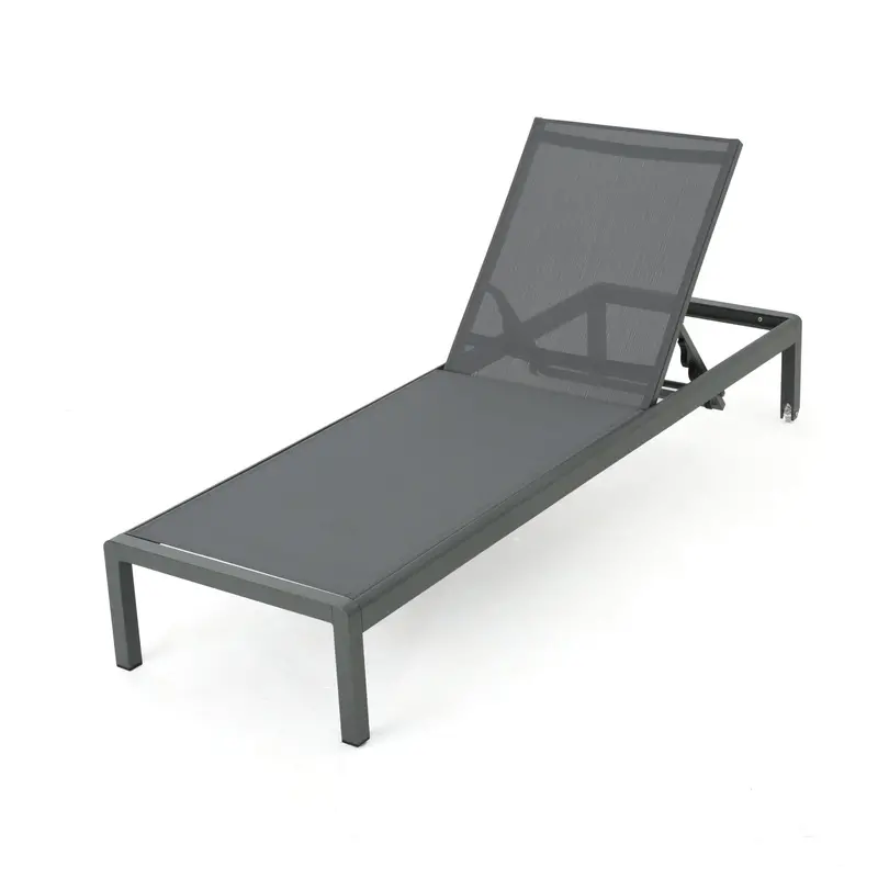 Adjustable Outdoor Chaise Lounge With Five-Position Recline 4