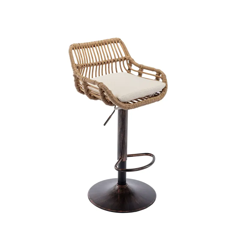 Adjustable Swivel Bar Stools — Set Of 2 With Footrest & Counter Height Design 1