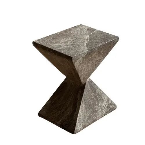 Adler Brown-And-Ivory Concrete Outdoor Accent Table 1