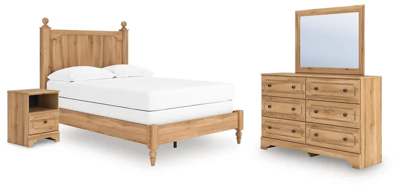Aleaport Full Panel Bed With Mirrored Dresser And Nightstand Combo 1