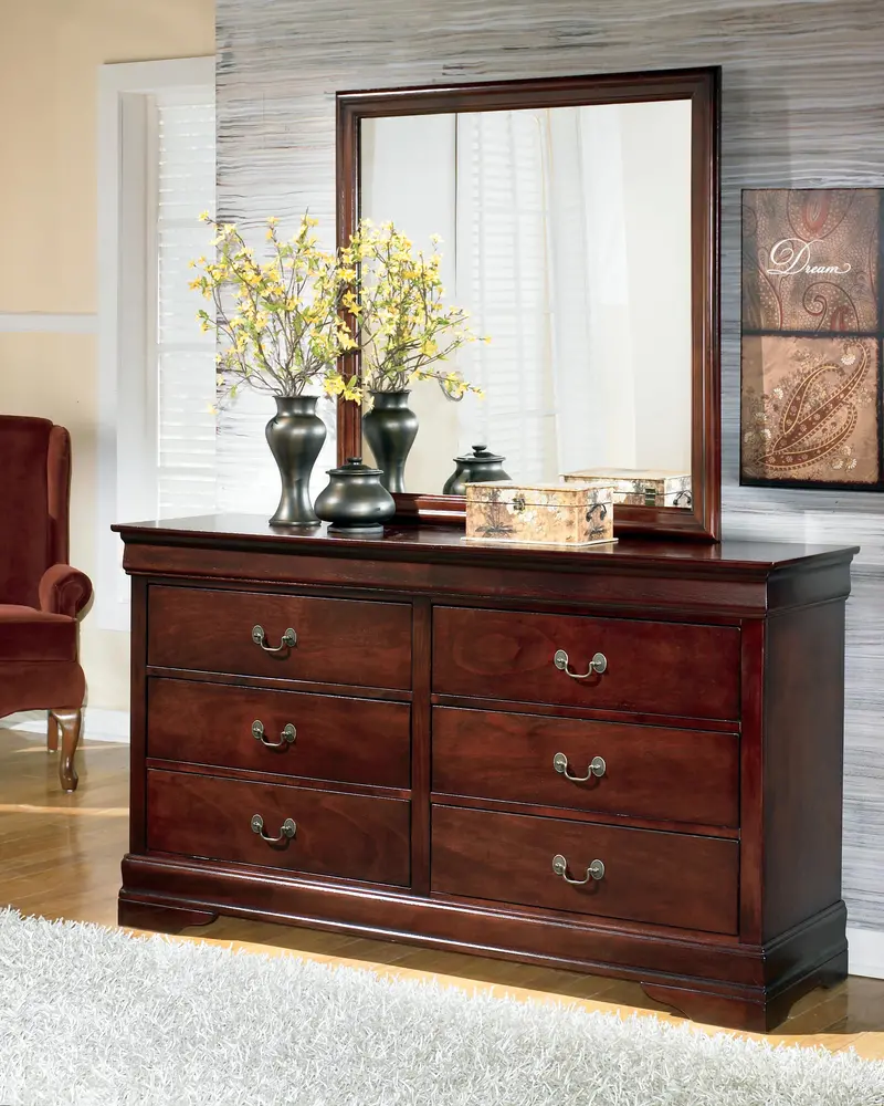 Alisdair Wooden Dresser With Matching Wall Mirror 1