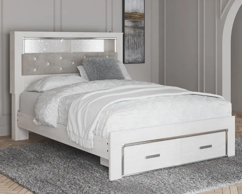 Altyra Upholstered Bookcase Bed With Built-In Storage 1