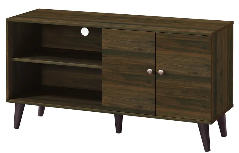 Amidon Tv Stand – Minimalist Media Console With Dual Shelves And Concealed Cabinet Storage 1