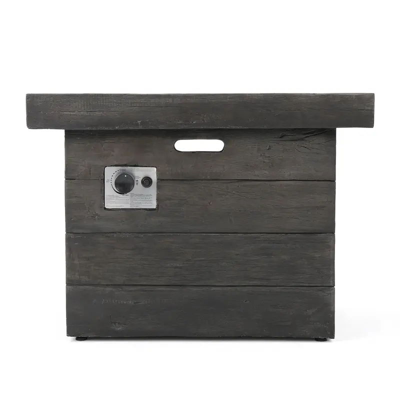 Anchorage Gray Square Wood Fire Pit With 40,000 Btu Output 1