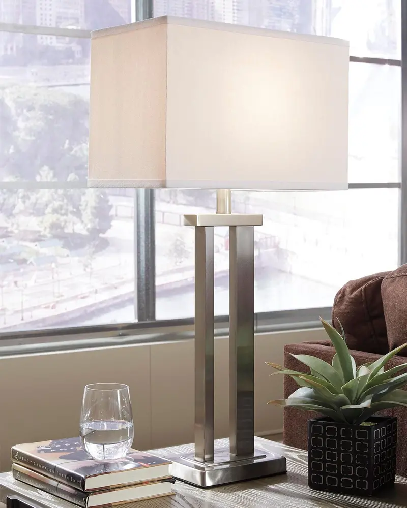 Aniela Metallic Table Lamp Set – 2-Pack By Ashley Express 1