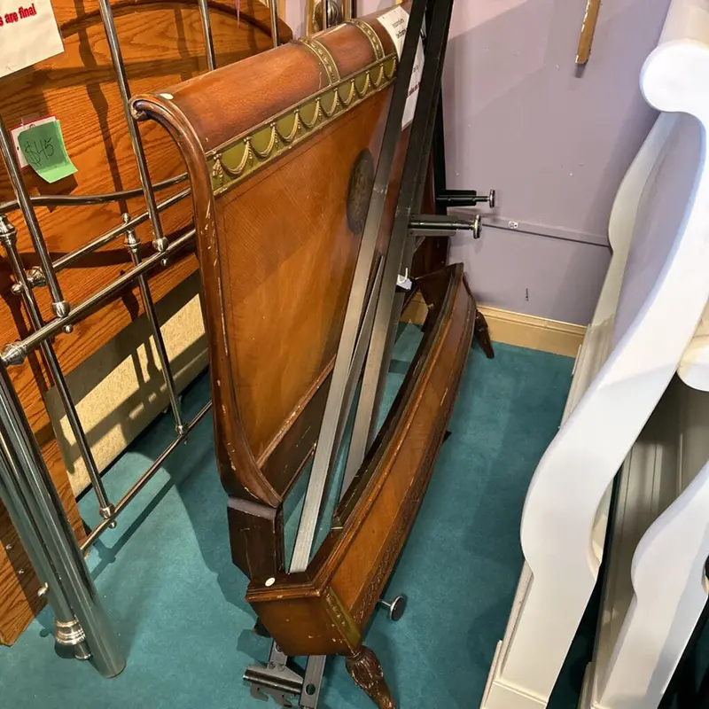 Antique-Style Full Bed Frame With Traditional Carving And Vintage Charm 1