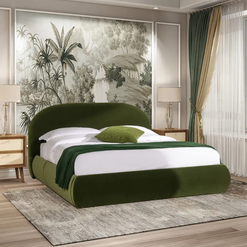 Archie Puffy Platform Bed – Upholstered Grounded Design 1