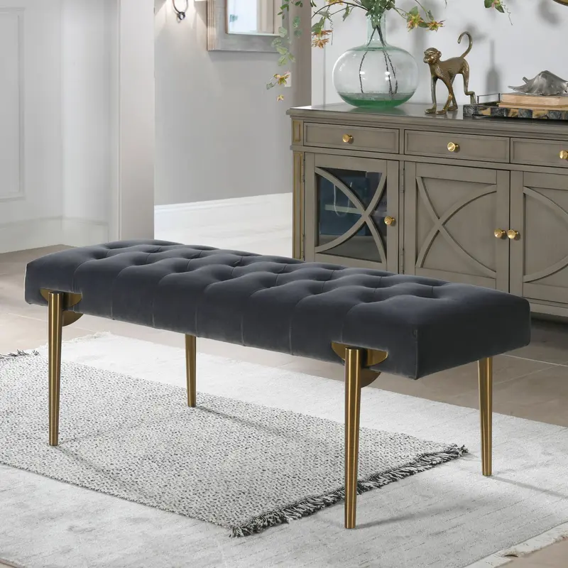 Aria Upholstered Accent Bench – Stylish Statement Seating For Entryways Or Bedsides 1