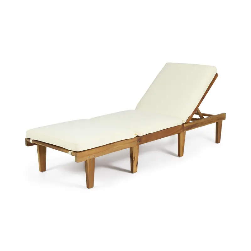 Ariana Cushioned Wood Chaise Lounge 1