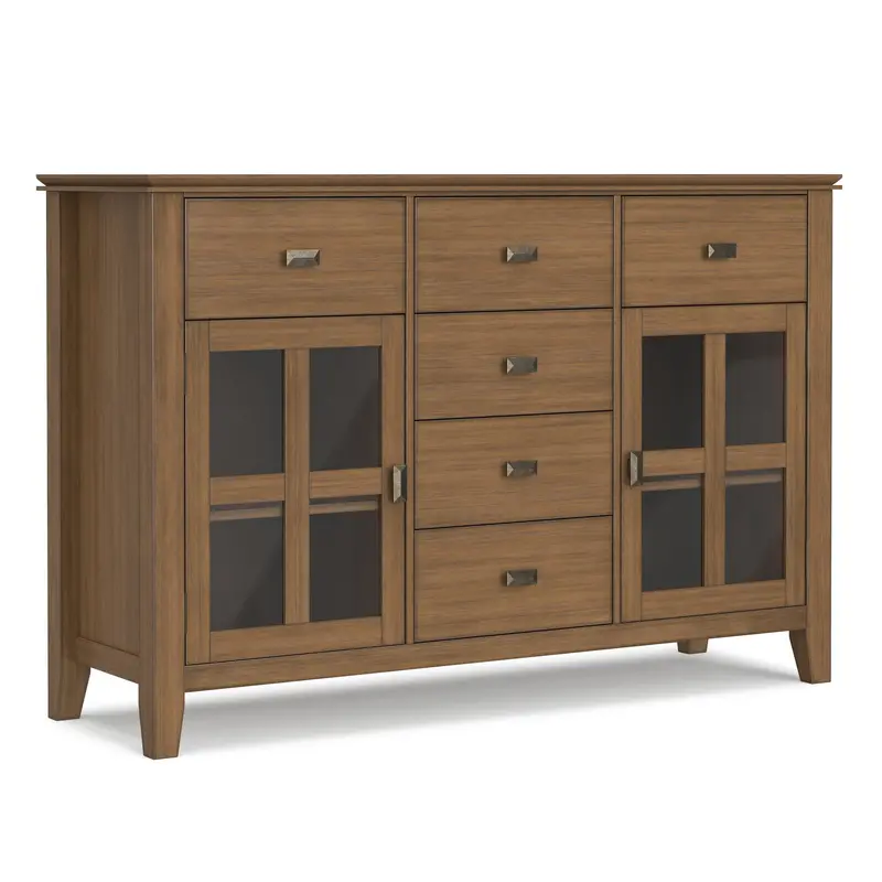 Artisan Rustic Brown Sideboard Buffet – Reclaimed Wood Texture And Farmhouse Charm 1