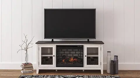 Ashley Express Dorrinson Media Console With Built-In Electric Fireplace 1