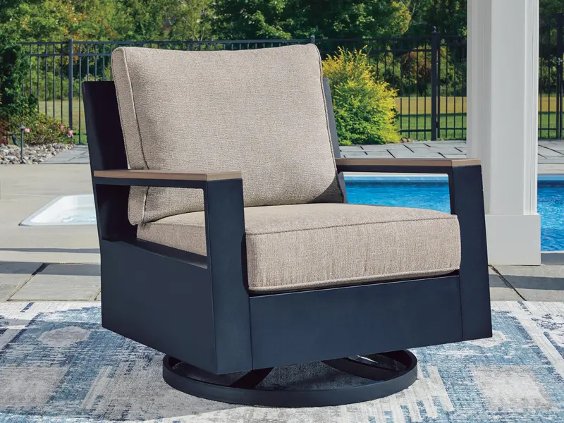 Ashley Express East Beach Swivel Glider Chair With Cushioned Seating 1