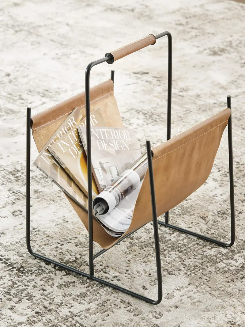 Ashley Express Faronworth Wooden Magazine Rack Stand 1