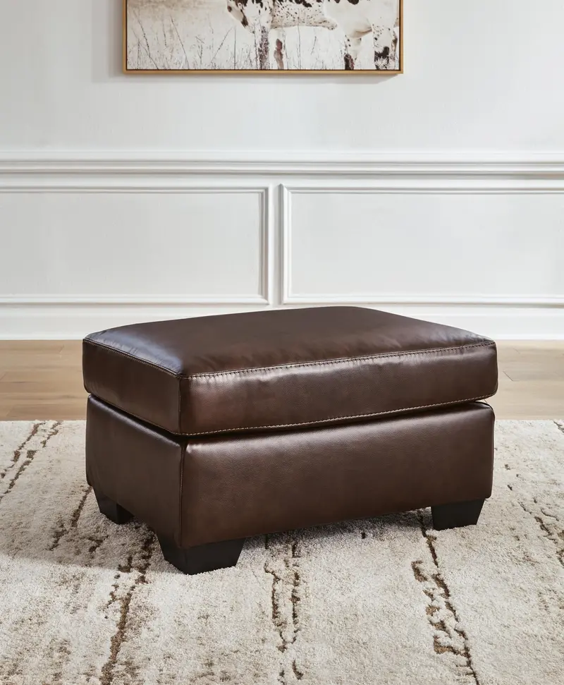 Ashley Express Santorine Tufted Ottoman With Wooden Legs 1