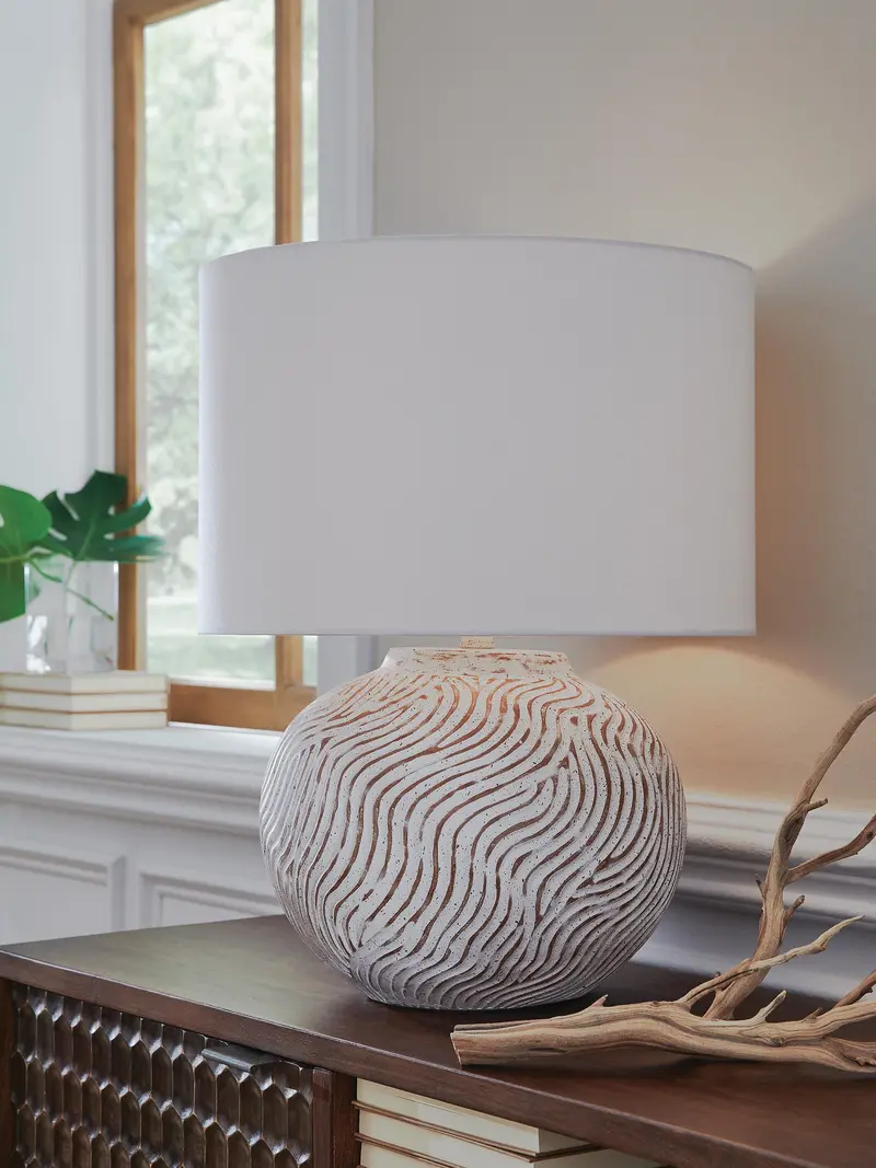 Ashley Express Vien Terracotta Table Lamp – Handcrafted Ceramic Design 1