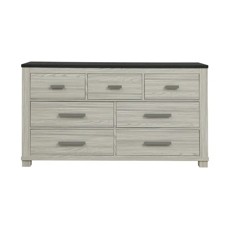 Augusta 7-Drawer Dresser In Beige-Brown – Spacious Organizer With Block Feet 1