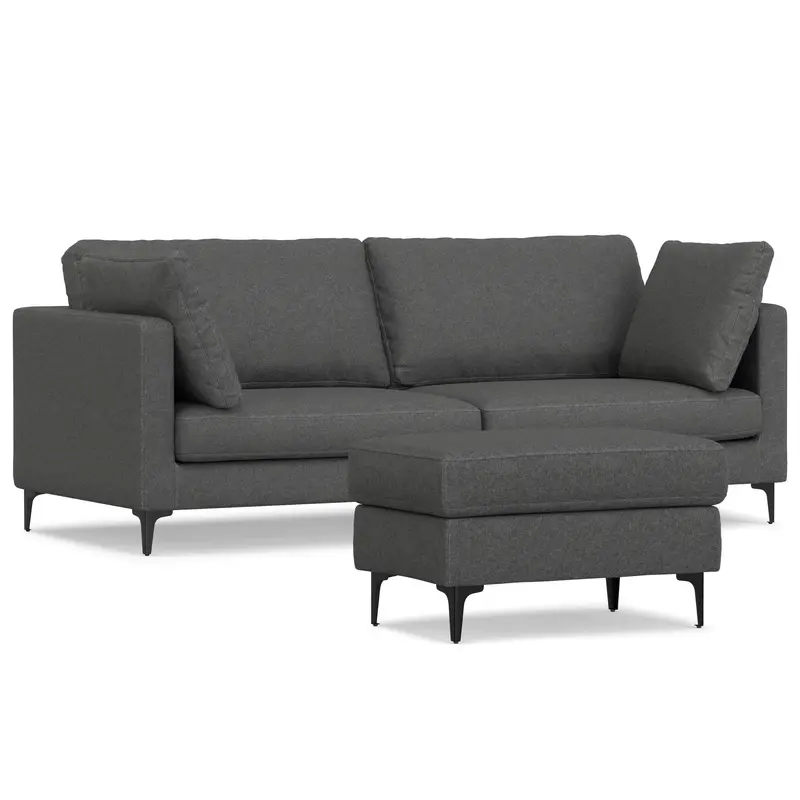 Ava Mid-Century Sofa And Matching Ottoman Set 4