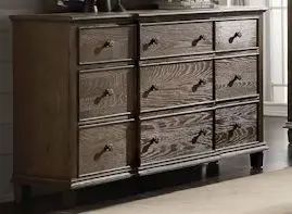 Baudouin Rustic Oak Dresser With Weathered Wood Texture 1