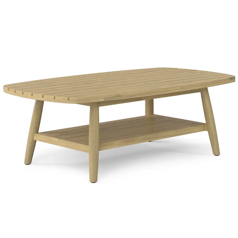 Bayshore Light Teak Outdoor Coffee Table – Coastal-Inspired Patio Centerpiece 1
