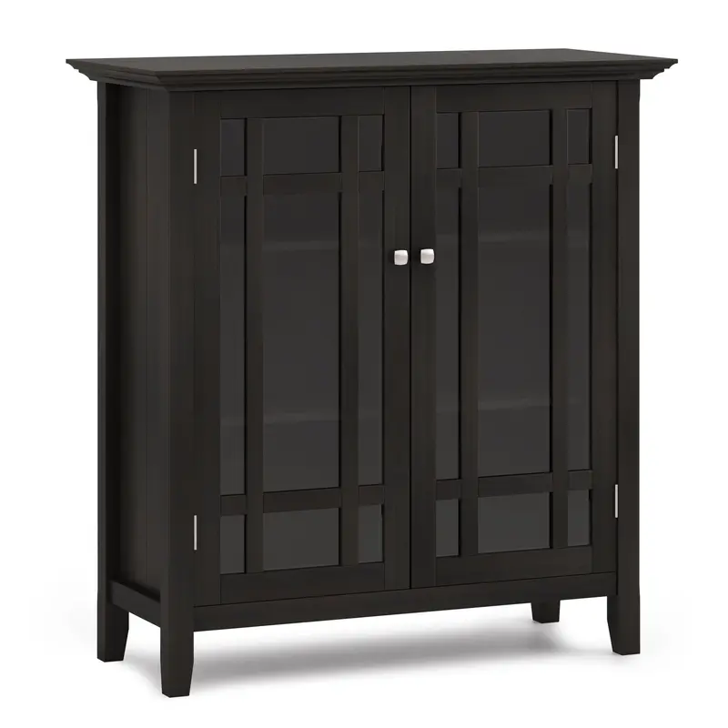 Bedford Medium-Sized Storage Cabinet In Hickory Brown Wood Grain 1