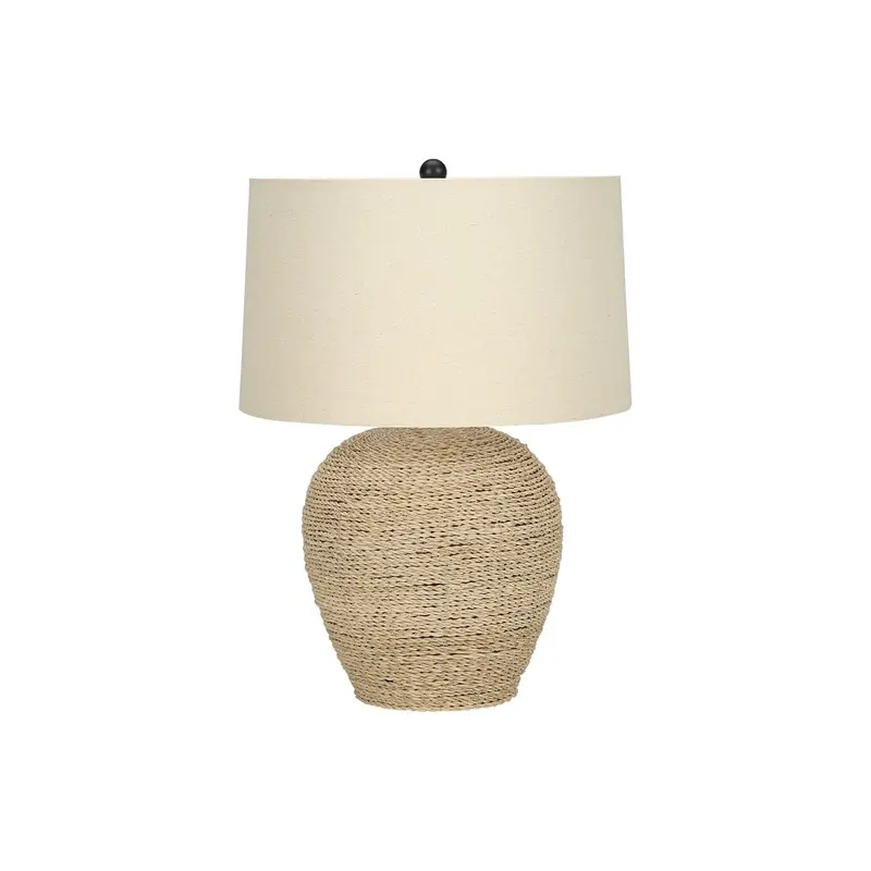 Beige Rattan And Resin Table Lamp – Transitional Lighting Design 1