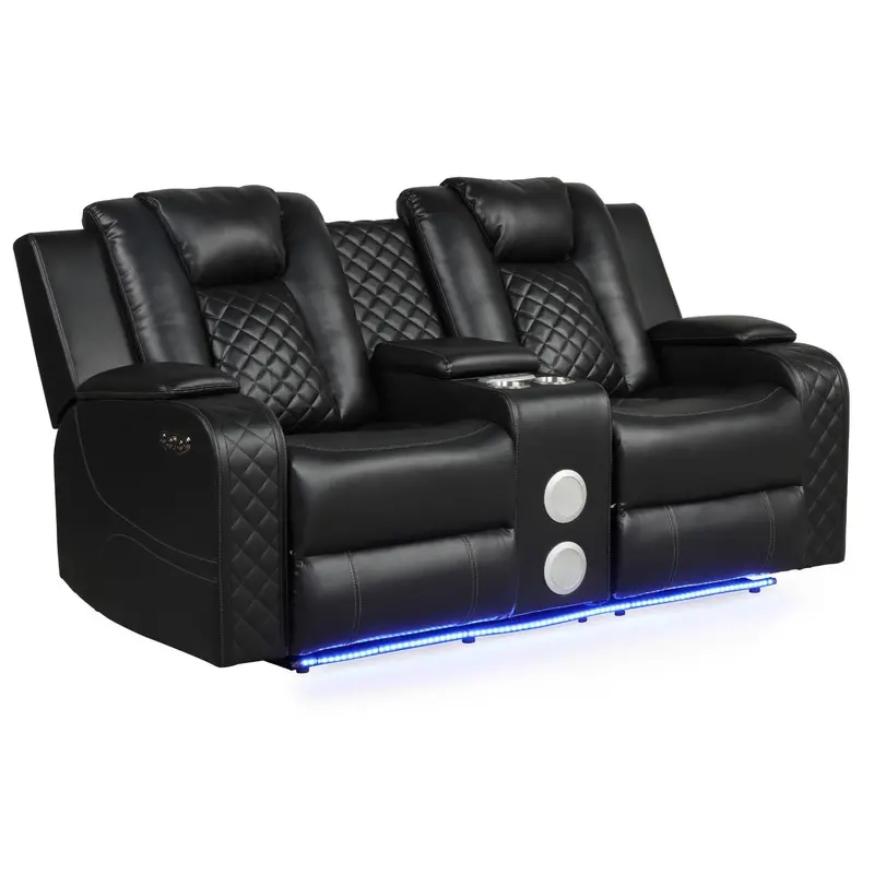 Benz Power Reclining Loveseat With Integrated Led Lighting And Usb Charging 1