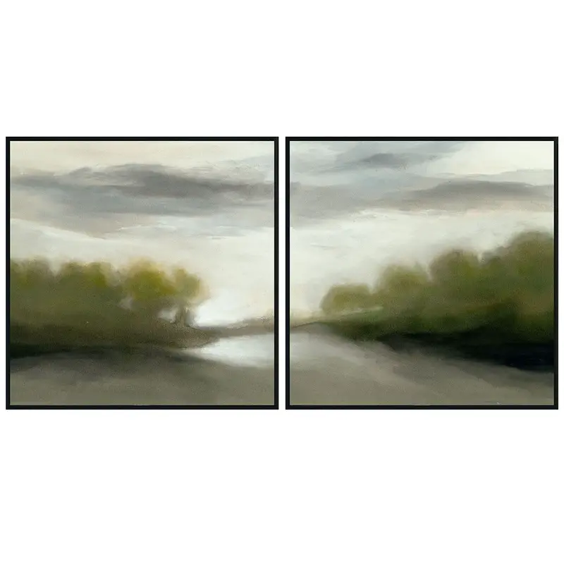 Bewildered Black-Toned 72" X 36" Two-Piece Abstract Painting Set By Buddy Whitlock 1