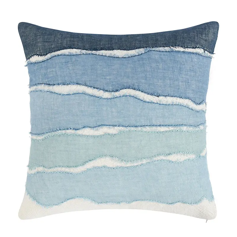 Bikram Capri Blue Multi-Pattern Pillow 1