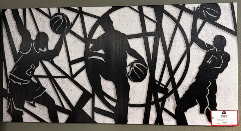 Black-And-White Sports-Themed Canvas Art – Dynamic Athletic Display (Bho Line) 1