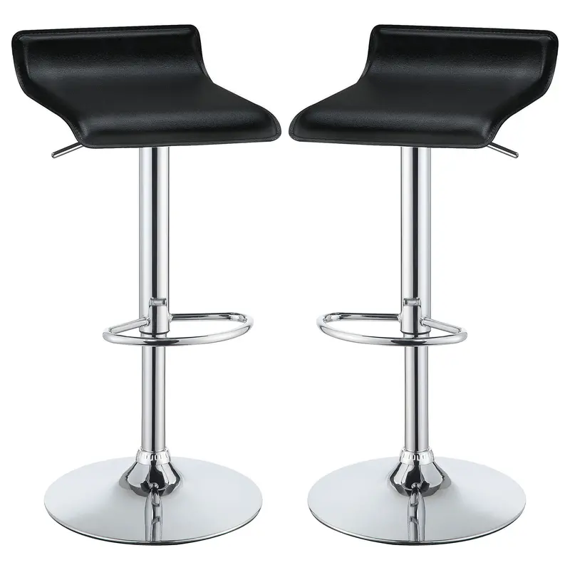 Black Backless Adjustable Bar Stool 1