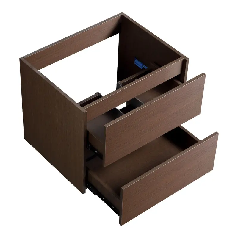 Black-Brown Wall-Mounted Bathroom Vanity With Premium Soft-Close Drawer Slides 1