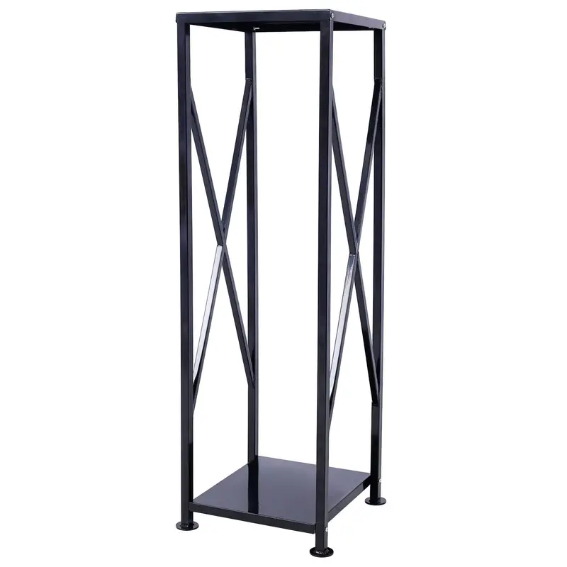 Black Decorative Log Rack – Indoor/Outdoor Firewood Storage Holder For Fireplace Areas 1