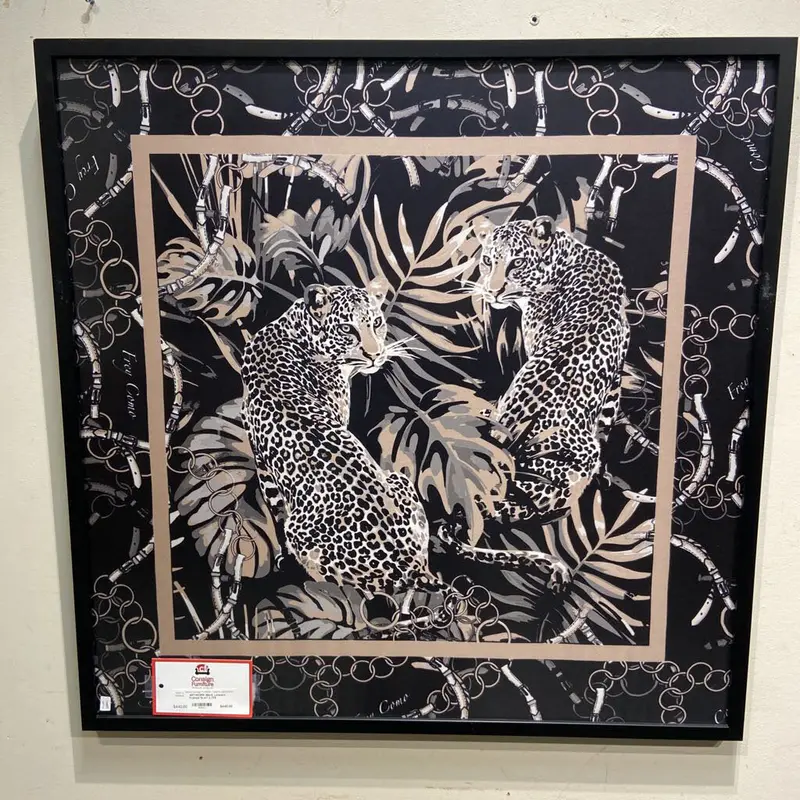 Black Leopard-Print Scarf In Elegant Frame 1