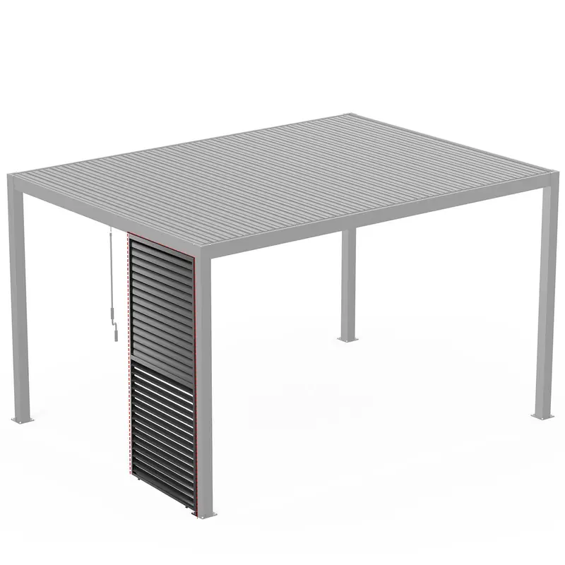 Black Louver Grille System: 10-Foot Frame With Adjustable 1/3-Span Louvers 1