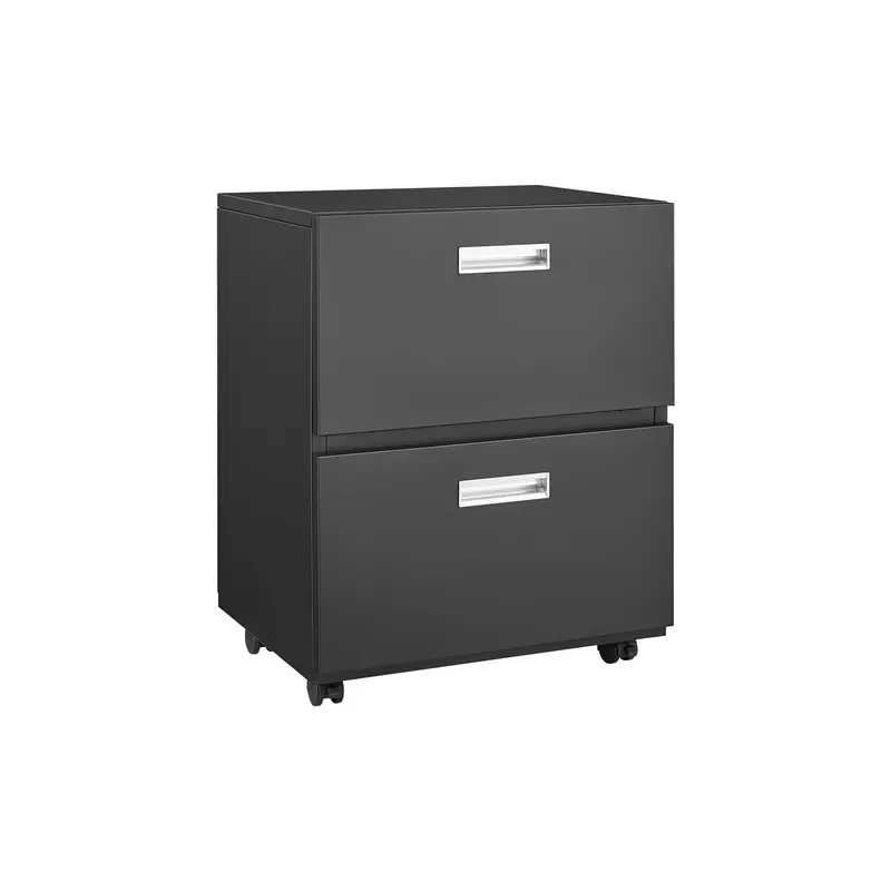 Black Mobile Steel Copier Cabinet With Dual Doors And Pedestal File Storage 1