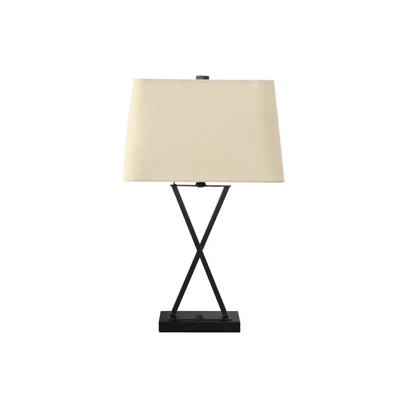 Black Resin Table Lamp With Convenient Usb Charging Port 1