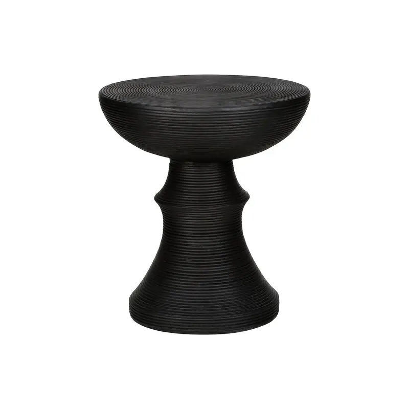 Black Round Accent Table For Indoor Or Outdoor Use 1