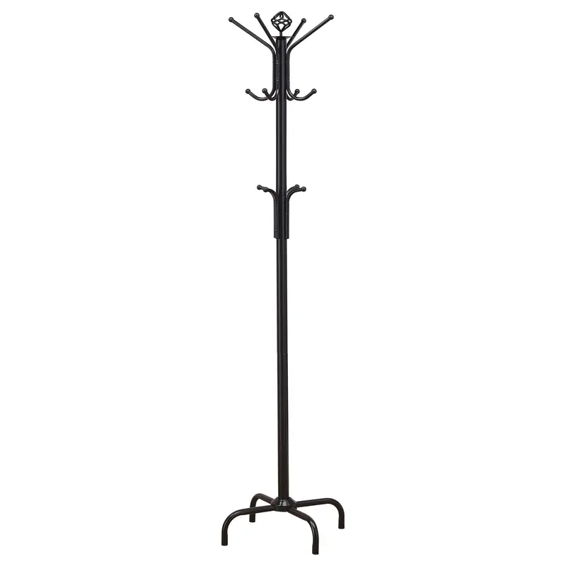 Black Three-Tier Coat Rack For Hallway Or Entryway 1